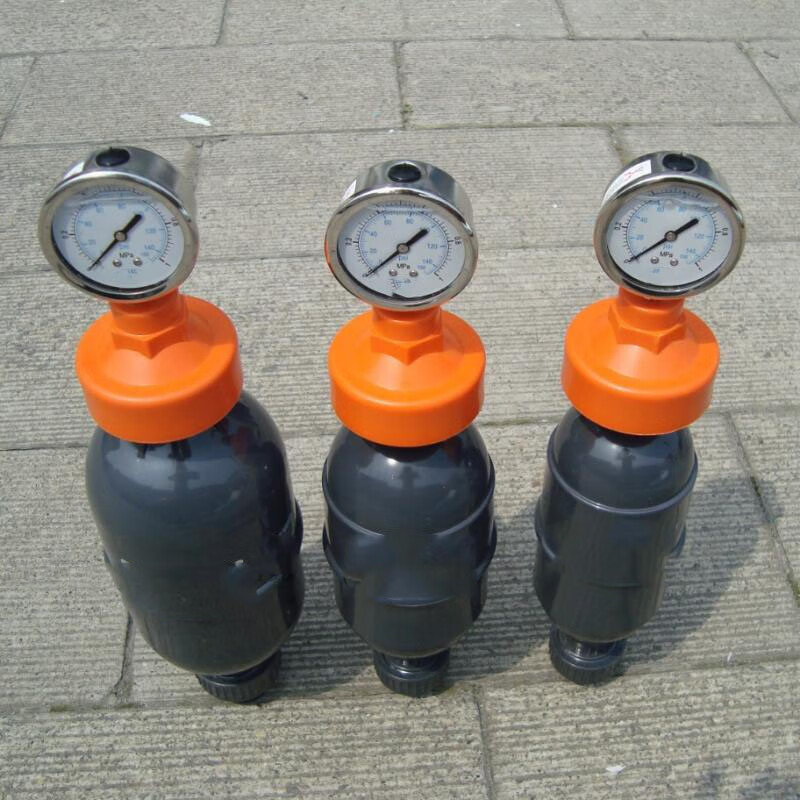 枭采upvc 脉动 脉冲阻尼器 脉动缓冲器 缓冲罐 容积式带隔膜压力表