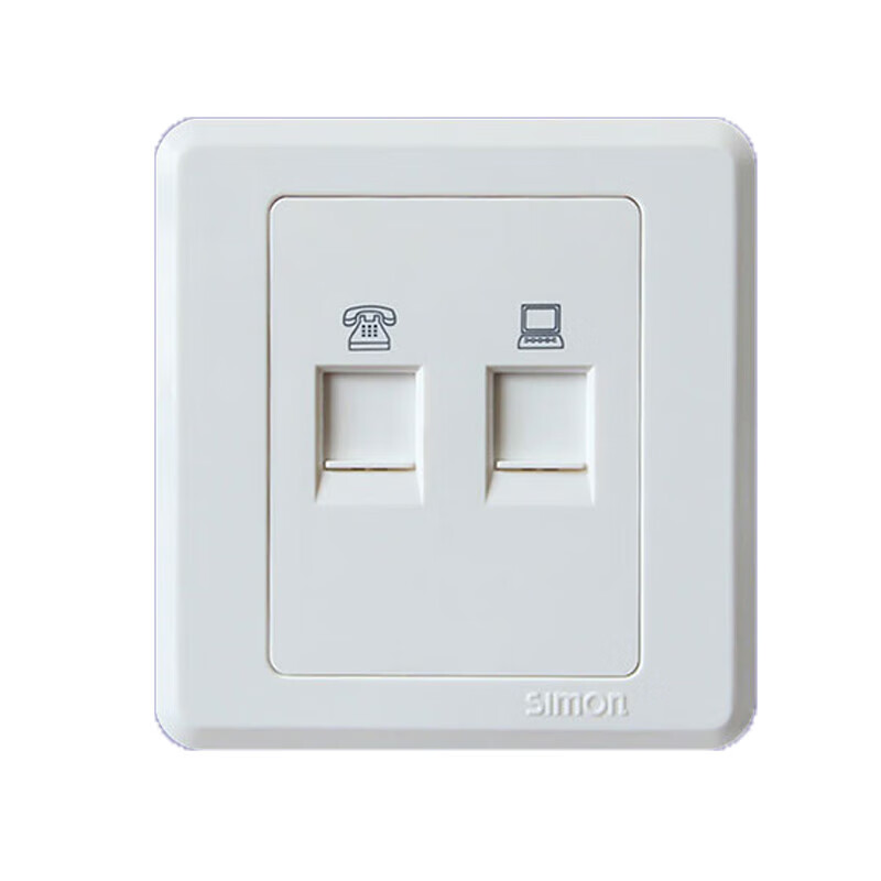 simon 电话网线 插座39系列86型暗装墙壁电源面板工程款定制