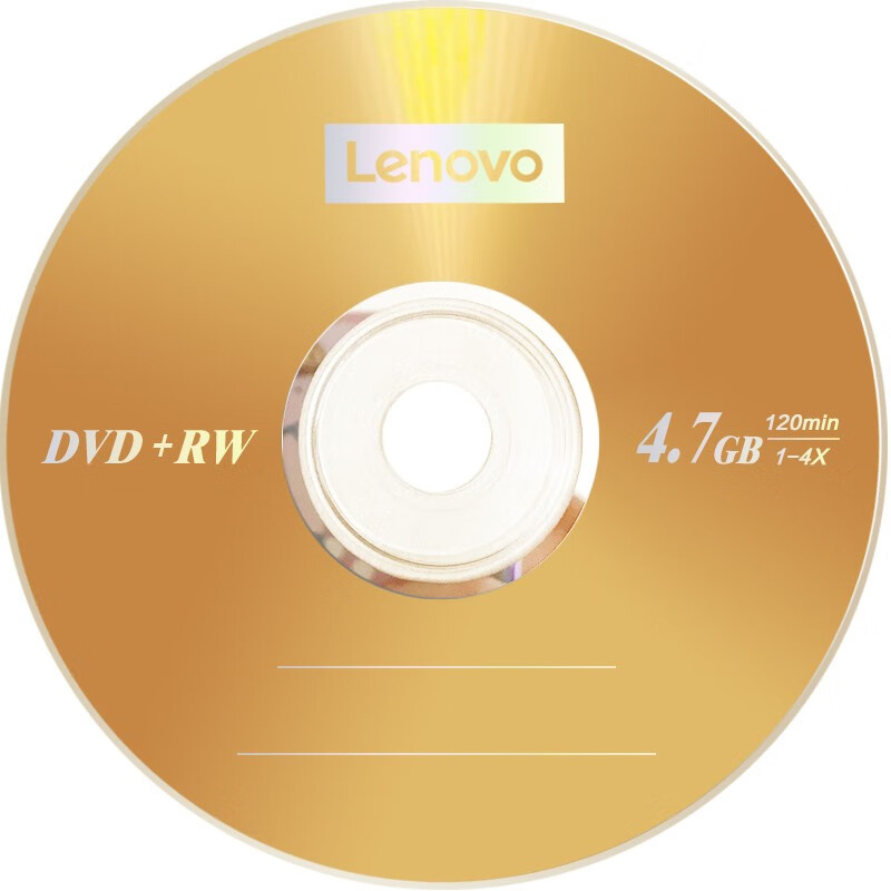 联想LenovoDVD+RW可重复刻录光盘DVD-RW台产档案4.7G空白盘可擦写1-4XDVD-RW10片桶装可重复刻录DVD