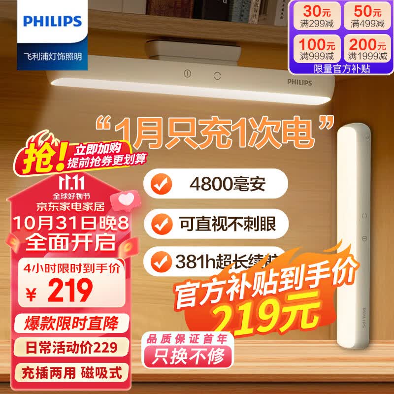 飞利浦（PHILIPS）护眼充电台灯酷毙灯挂灯磁吸式大学生宿舍床头学习台灯酷侠Promax高性价比高么？