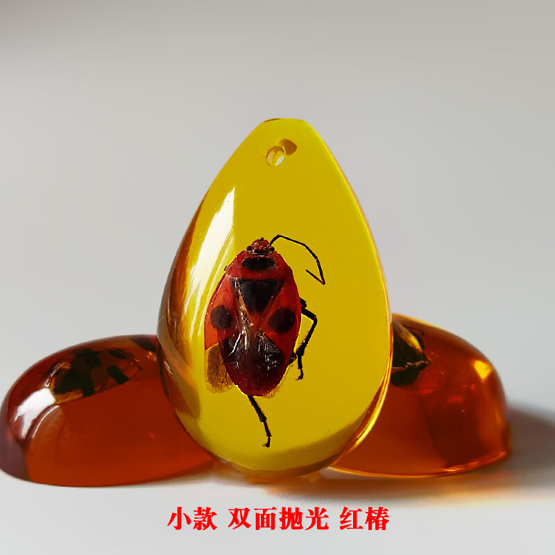 珂万福昆虫琥珀蝴蝶蜘蛛蝎子标本虫珀项链带虫子吊坠挂件手工制作礼品