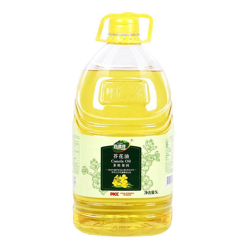 合適佳 非轉(zhuǎn)基因 芥花油 5L 一級(jí)低芥酸菜籽油 食用油 國(guó)企出品 