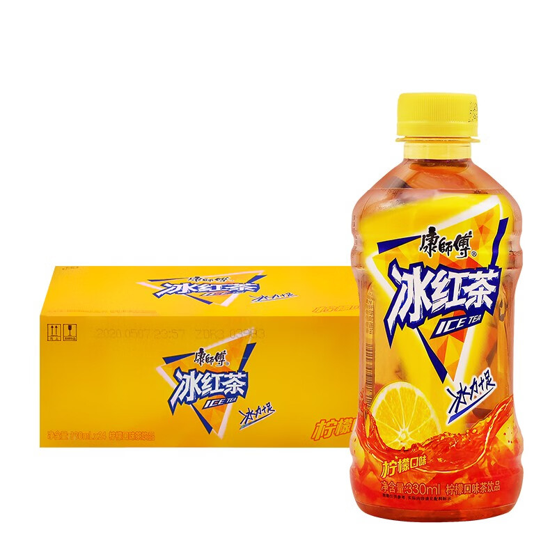 康师傅冰红茶 柠檬红茶饮料 330ml/瓶 小瓶迷你装 新日期 12瓶*330ml