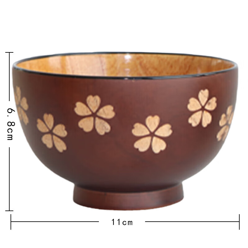 能具饭碗单个漆器禅意好看实木雕刻花瓣树叶复古餐具装饰碗日式新中式 花瓣 1个