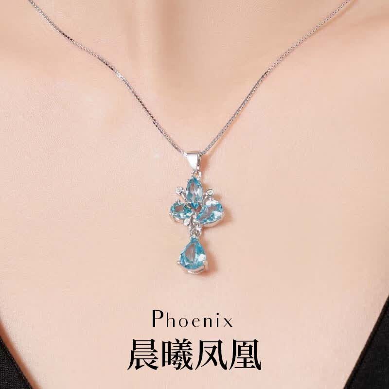 NKDIAMOND托帕石耳钉蓝宝石天然瑞士耳坠耳环吊坠女士送女友母亲节礼物项链 耳坠(瑞士蓝托帕石)