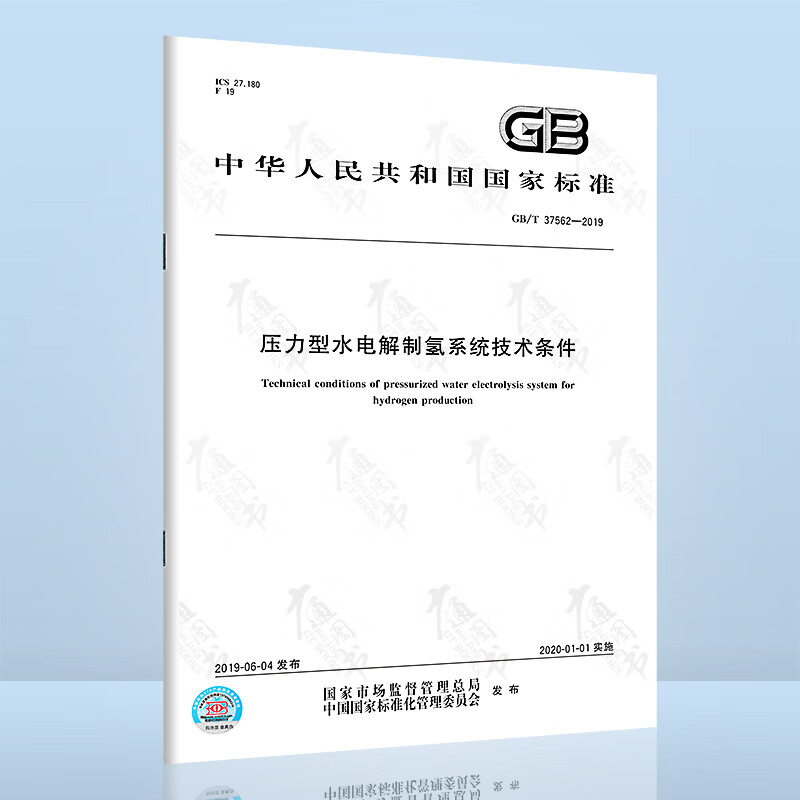 GB/T 37562-2019压力型水电解制氢系统技术条件