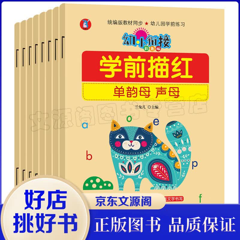 幼小衔接语文学前描红天天练全套8册幼小衔接启蒙训练6-9岁儿童拼音训练书控笔训练拼音本幼儿 默认1