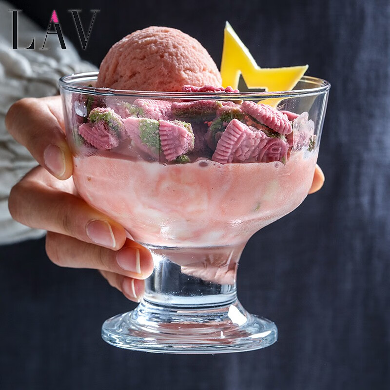 Lucky Lychee【2支】土耳其进口玻璃冰激凌杯冰激凌碗甜品沙拉碗透明冰淇淋杯 285ml