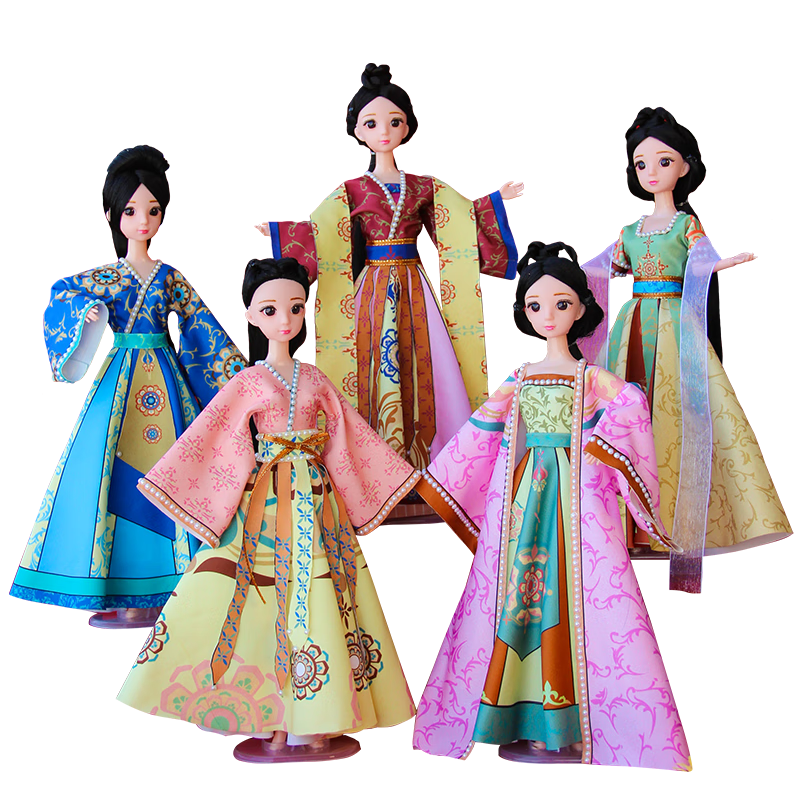 奥智嘉儿童玩具女孩服装设计师diy手工制作汉服换装娃娃创意生日礼物