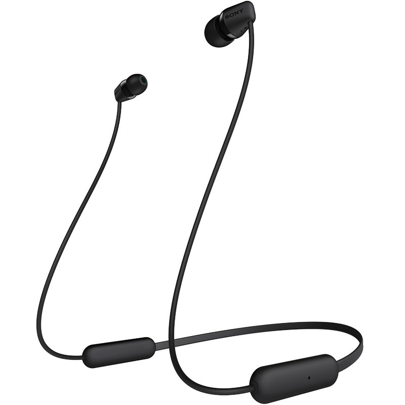 索尼（SONY） WI-C200 颈挂式 蓝牙耳机 重低音无线立体声 15小时续航 支持快充 线控 黑色10049600801716