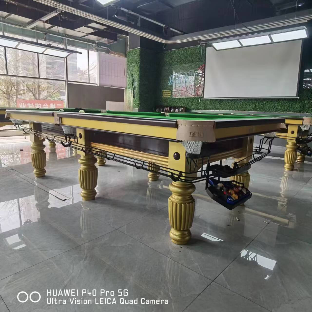 金波青石板台球桌标准型成人家用黑八桌球台台球 金色 283*155*85cm