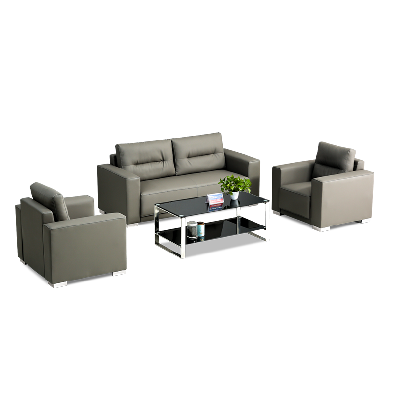 黎明 办公沙发茶几组合商务现代简约舒适会客接待客厅办公室沙发 1+1+3+长茶几