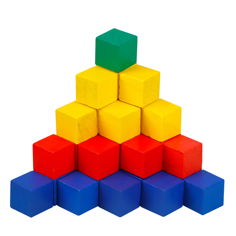 TaTanice正方体积木儿童早教玩具几何体教具木质拼图积木小学生学具套装全年级数学启蒙几何模型生日礼物100036088099