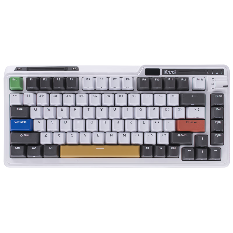 KZZI 珂芝 K75 性能版 82键 2.4G蓝牙 多模无线机械键盘 游戏机 相恋轴 RGB