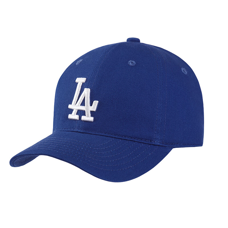 MLB男女帽子情侣大标复古软顶ny棒球帽鸭舌帽运动遮阳帽CP66 洛杉矶道奇队/蓝色/大标单层