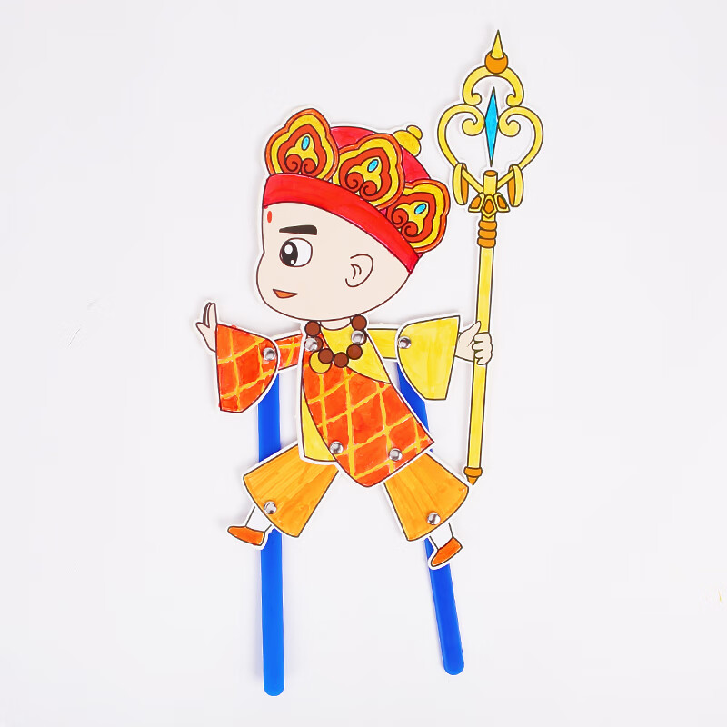 萌依儿皮影戏diy卡通人物材料包幼儿园儿童创意拼装玩具子品的 唐僧
