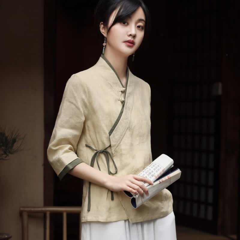 亲在茶服女禅服女小个子汉服款棉麻唐装套装禅修中国装旗袍上衣新中式 上衣 L使用感如何?