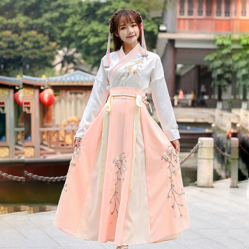 索宛亦(suowanyi) 古装汉服女仙气飘逸古风齐胸襦裙改良汉元素仙女裙