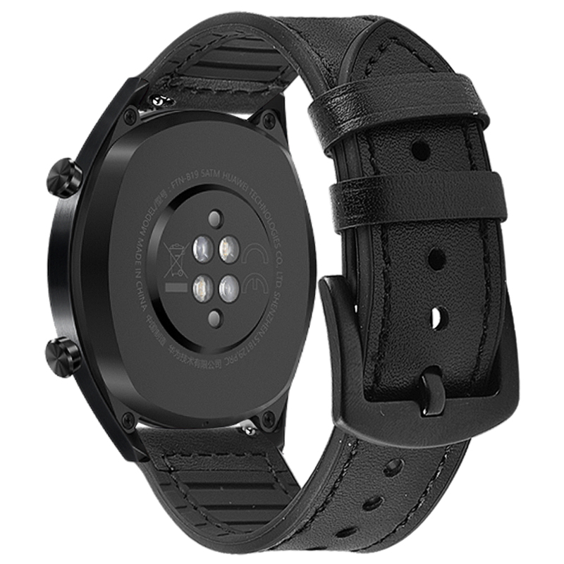 真皮硅胶表带适用华为gt3/watch2pro表带gt2e 三星galaxy荣耀magic