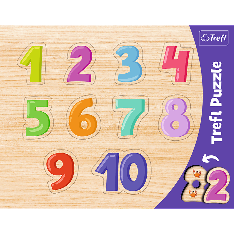 trefl进口儿童幼儿框架托盘拼图系列纸板2岁 数字31304