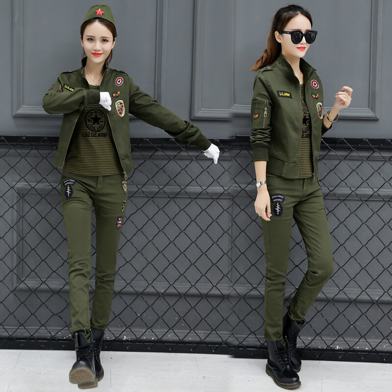 陆军武迷彩服套装水兵舞蹈服装女表演服军迷服学生广场舞蹈服装军绿