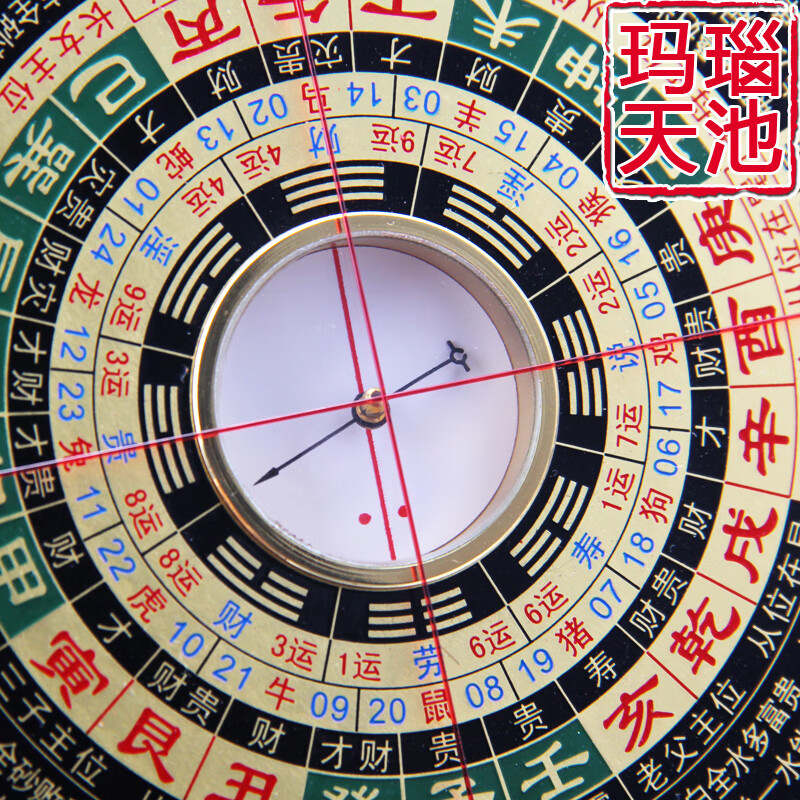 2022新款集易堂罗盘 集易堂 7寸5金锁玉关风水罗盘 走马过路阴阳手工