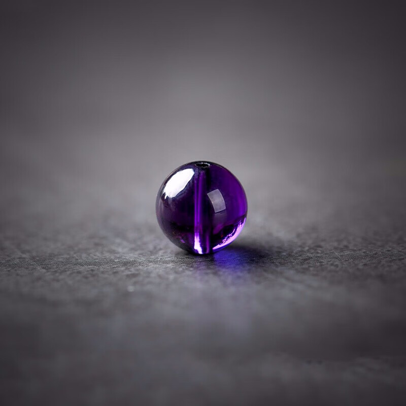 唯誠 天然紫水晶散珠子手工diy制作紫晶手串手链耳环女饰品配件小圆珠 8mm一颗