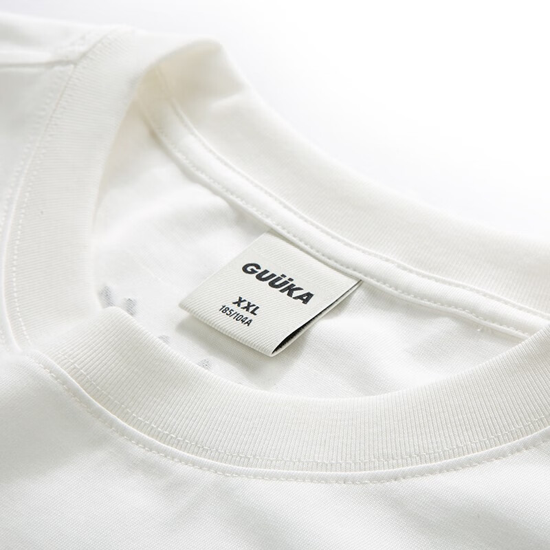 古由卡(GUUKA)xAGAHO联名t恤男士短袖宽松潮流夏季26新款情侣装休闲外穿打底衫 白色 F7536 M