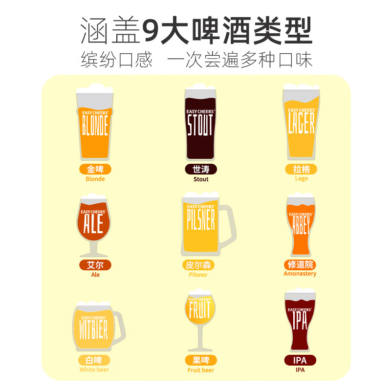 Easycheers全进口多国精酿啤酒整箱比利时德国西班牙荷兰白啤黑啤IPA礼盒装 进阶 330mL 24瓶 组合装 +开瓶器