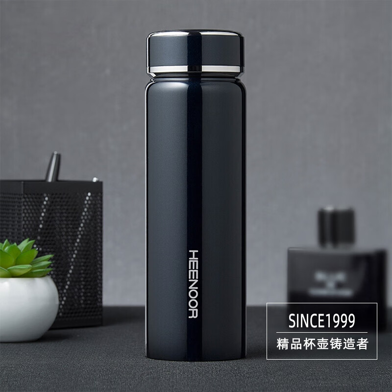 希诺(heenoor) 保温杯高档商务泡茶杯304不锈钢真空直身杯男女士车载