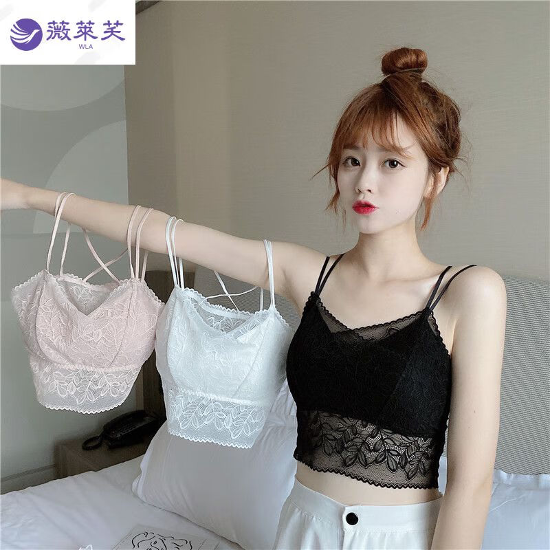 薇莱芺蕾丝新款韩版美背吊带聚拢内衣夏季小胸网红风裹胸打底抹胸背心