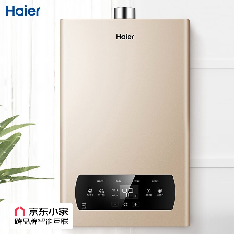 海尔（Haier）16升水气双调燃气热水器智能防冻智能WIFI恒温芯恒温JSQ30-16DN1(12T)U1天然气 * 京东小家智能