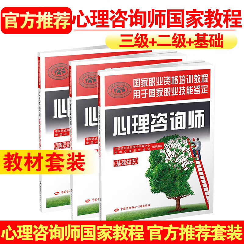 备考2020 心理咨询师 国家教程全套装（基础知识+三级+二级）套装共3册
