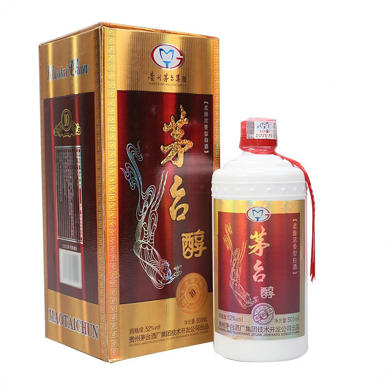 茅台醇 精品(10)2013-2015年随机 柔雅浓香型白酒 52度 500ml 单瓶