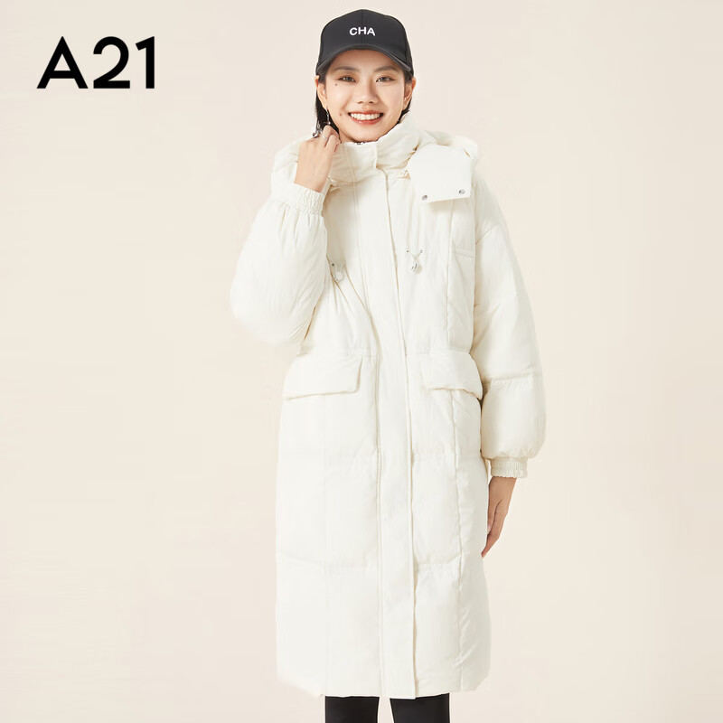 A21女冬连帽保暖面包服中长款羽绒服立领简约加厚舒适外套 米杏 L使用感如何?