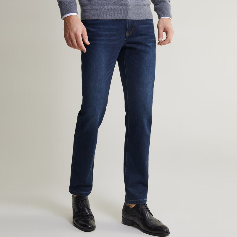 MAYOR男装商务休闲环保面料内里绒面高品牛仔裤 蓝色 30 (170/78A)