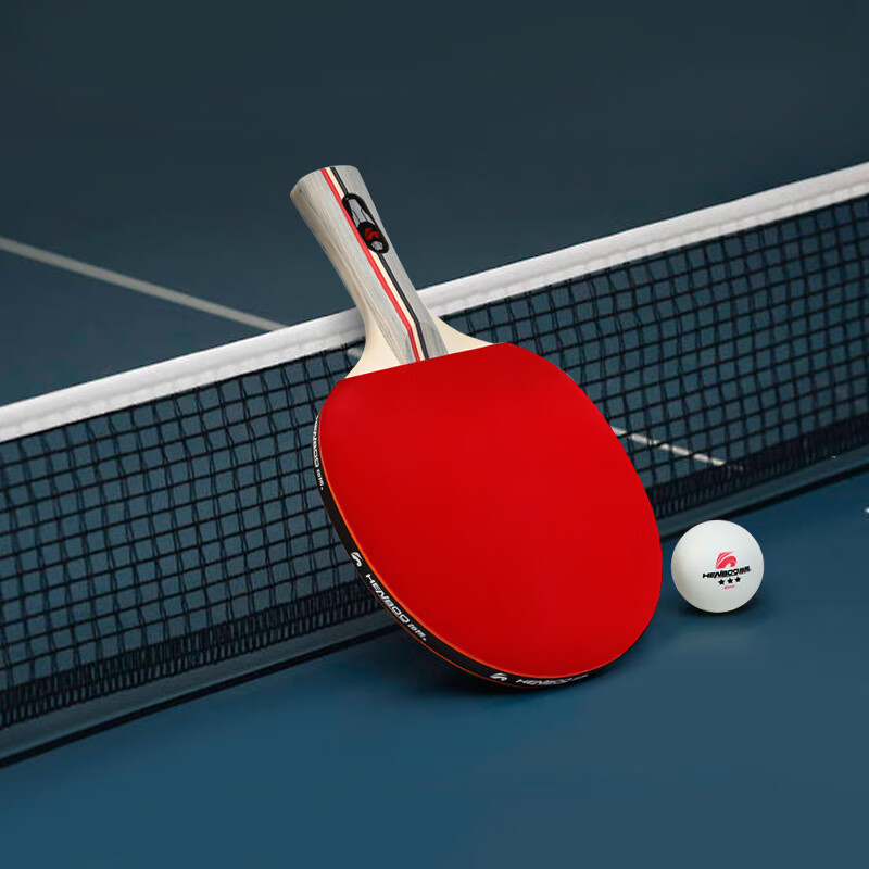 恒博乒乓球拍2只装初学者学生成人训练比赛兵乓球拍双拍 直拍横拍