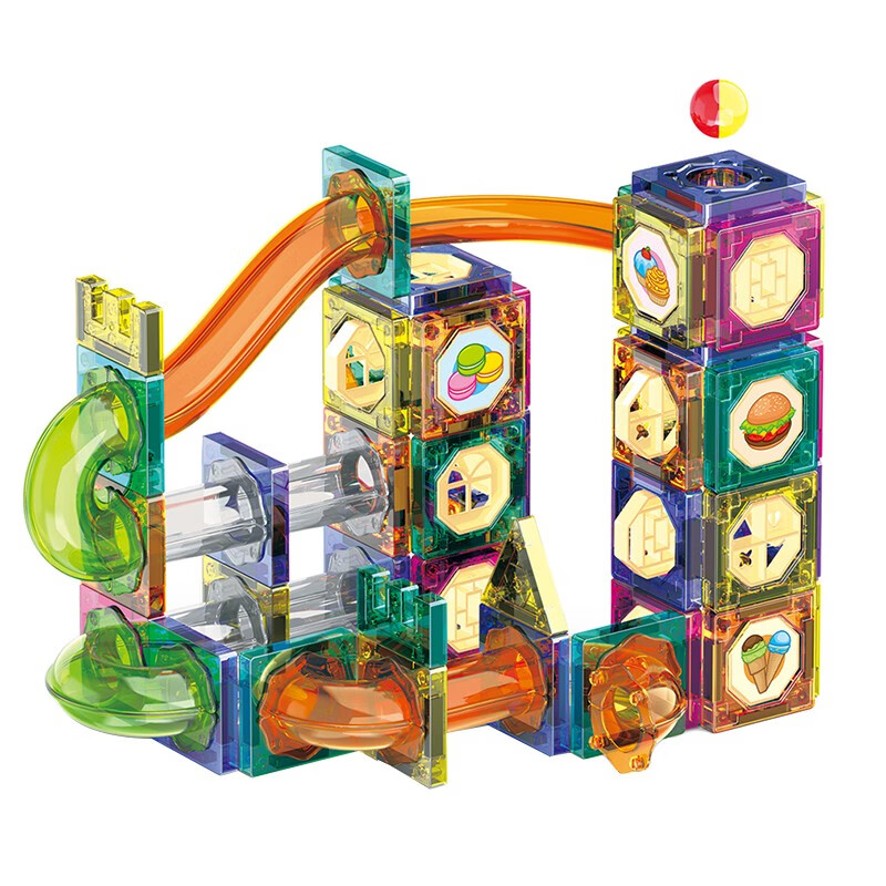 顽童世家（urchins’ Family）儿童磁力片拼插积木玩具彩窗轨道2-3-6岁男女孩子生日礼物 初阶款94