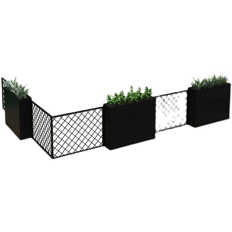 德骊嘉 户外铁艺围栏庭院栅栏餐厅室外摆隔断花箱网格防护栏绿植装饰