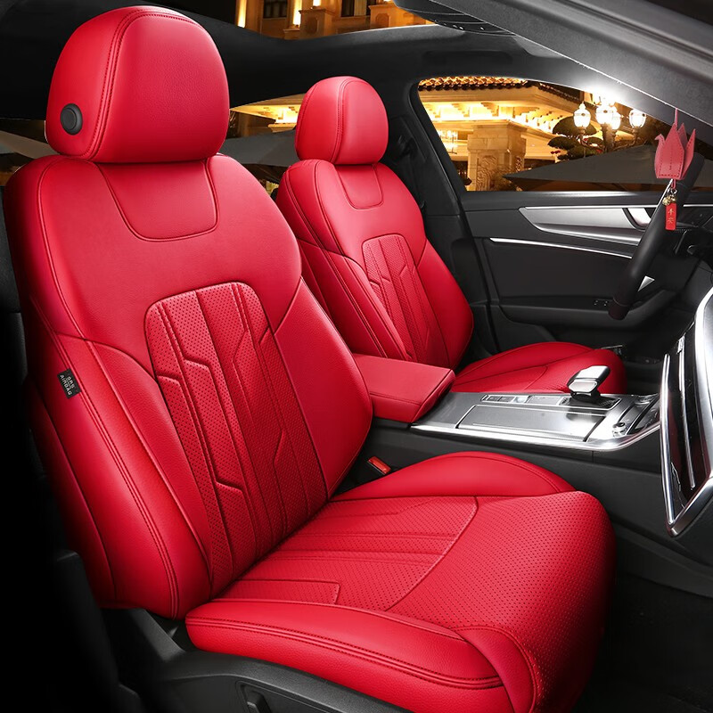大狗m6专用汽车座套四季通用软包坐垫专车定制座椅套 红色-皮革全包围