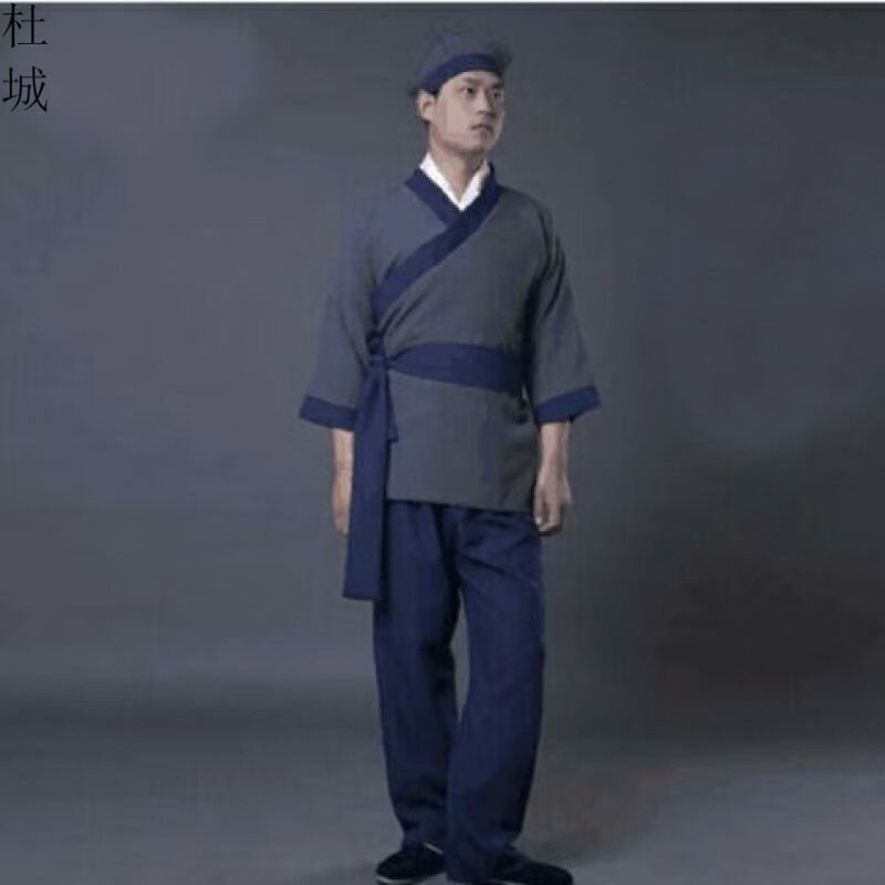 千蝉枫古装汉服男中国风演出衣服古装店小二服装家丁书生仆人酒店茶馆