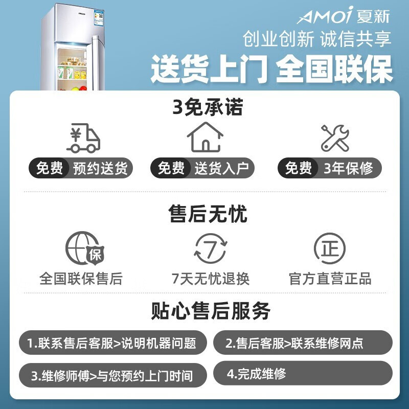 夏新（Amoi）小冰箱迷你双门 冷藏冷冻小型租房宿舍电冰箱 节能省电低噪 一级能效/35L银【1-2人使用】