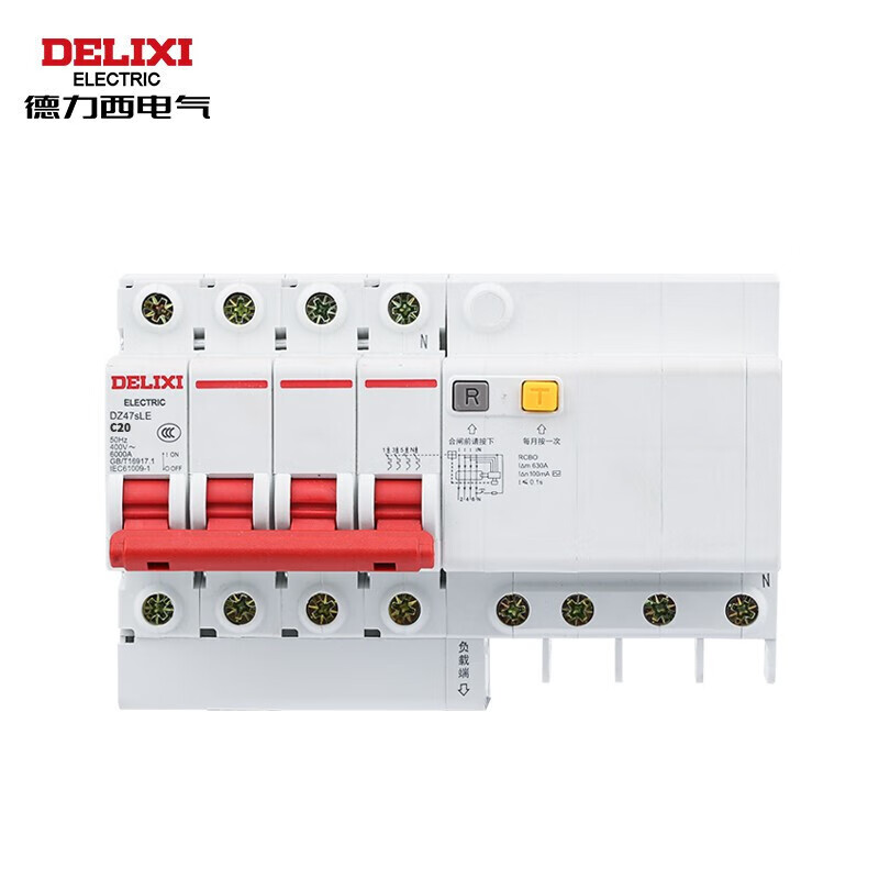 德力西DELIXI 小型漏电断路器DZ47SLE 4P C 20A（2个/盒32/箱）1个