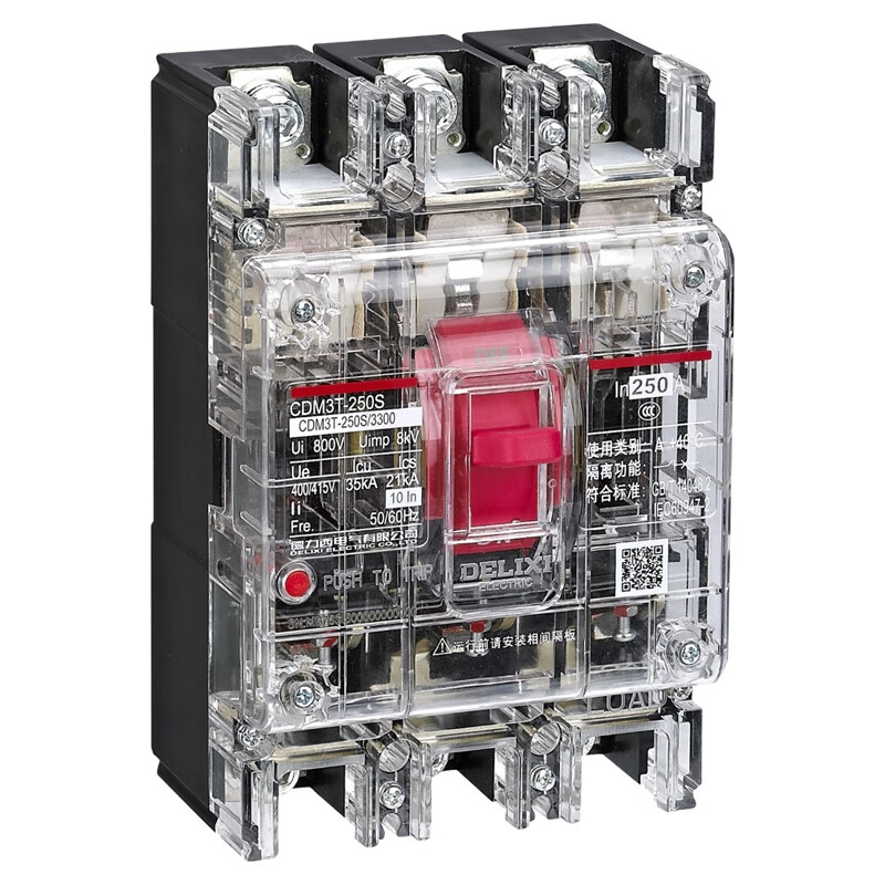 德力西电气 cdm3t系列透明塑料外壳式断路器cdm3t-250s/3300 250a