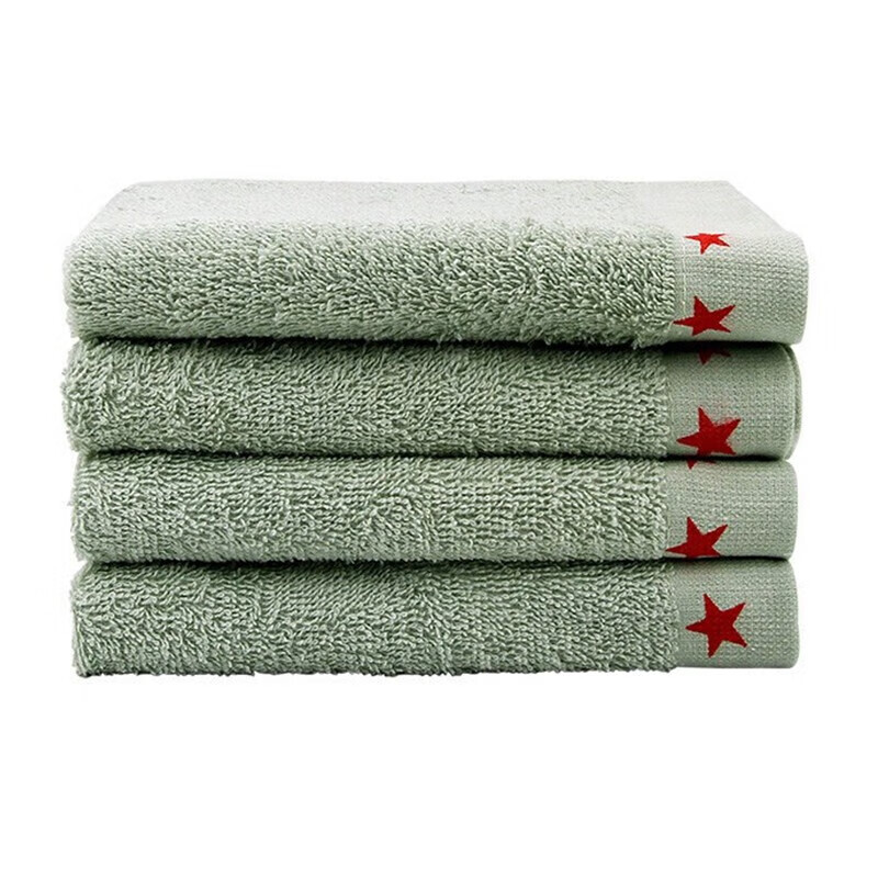 捷天下军绿毛巾 0制7式毛巾军绿色毛巾 内务洗漱用品公发纯色棉毛巾