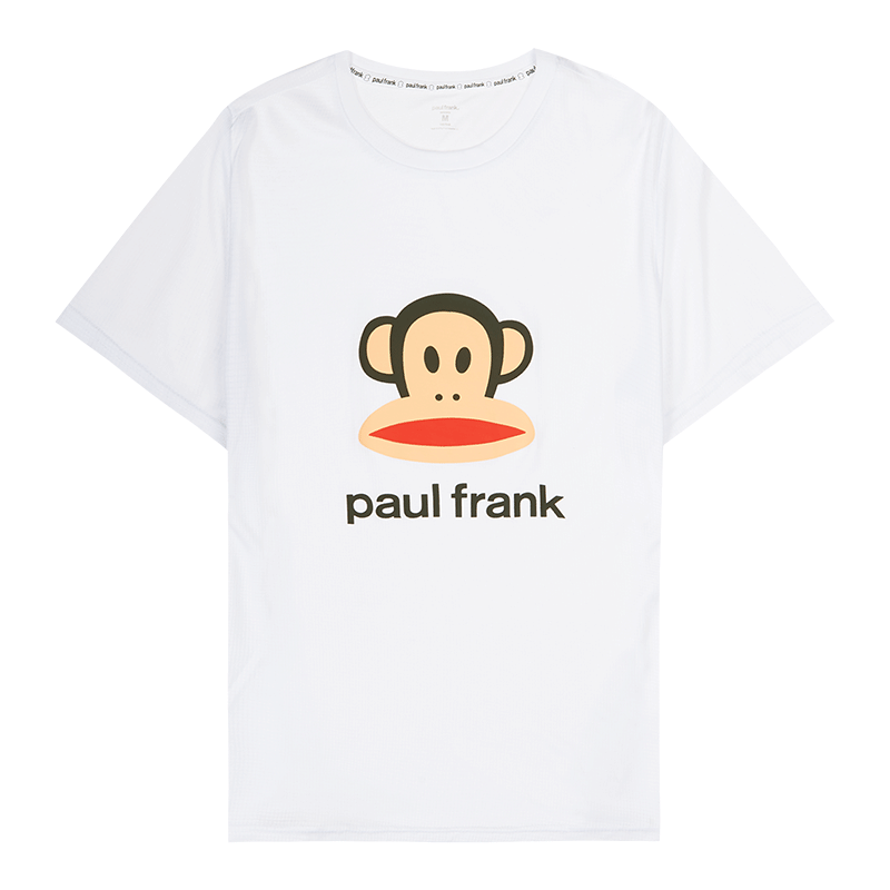 PaulFrank/大嘴猴运动T恤女夏新款宽松大码透气跑步速干短袖体恤 白色 160/84A(M)