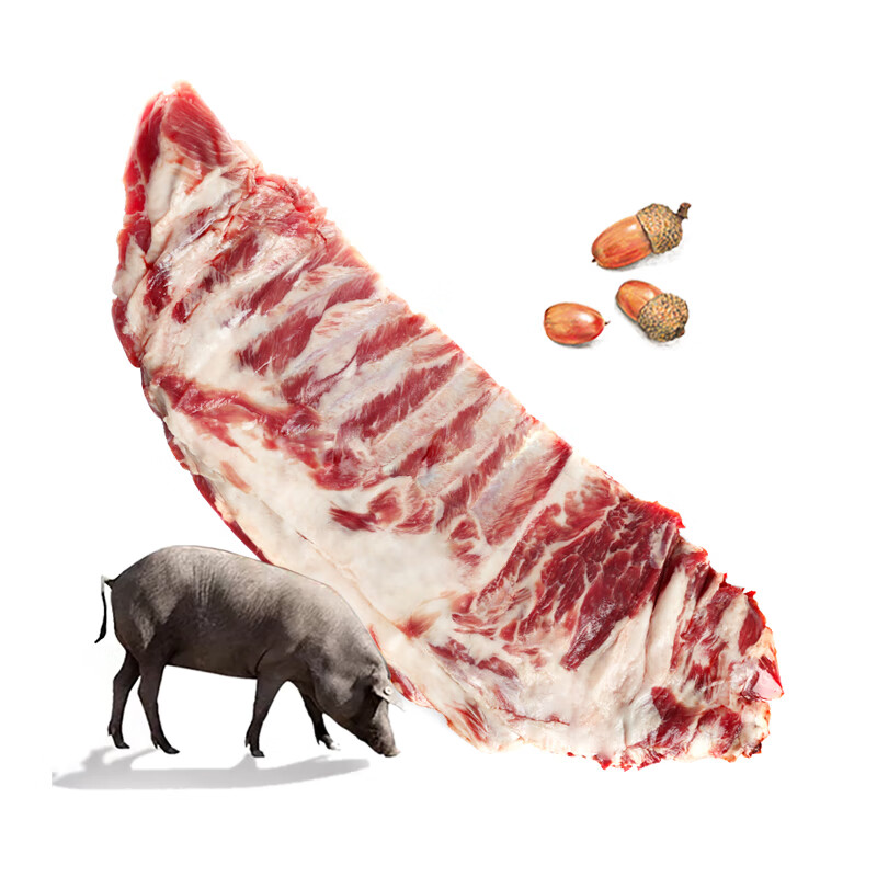 核酸已检测 娱大厨伊比利亚黑猪肋排1700g-1900g 整扇排骨西班牙原装进口生鲜 红烧韩式烧烤肉