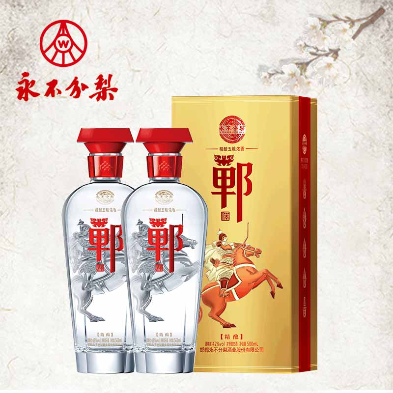 永不分梨42°郸酒精酿500ml*2浓香型白酒婚宴礼品酒宴请 橙色