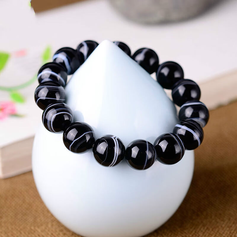 天然影子石手链 化解事业不顺苦情痣断掌手串男女链饰品 8mm