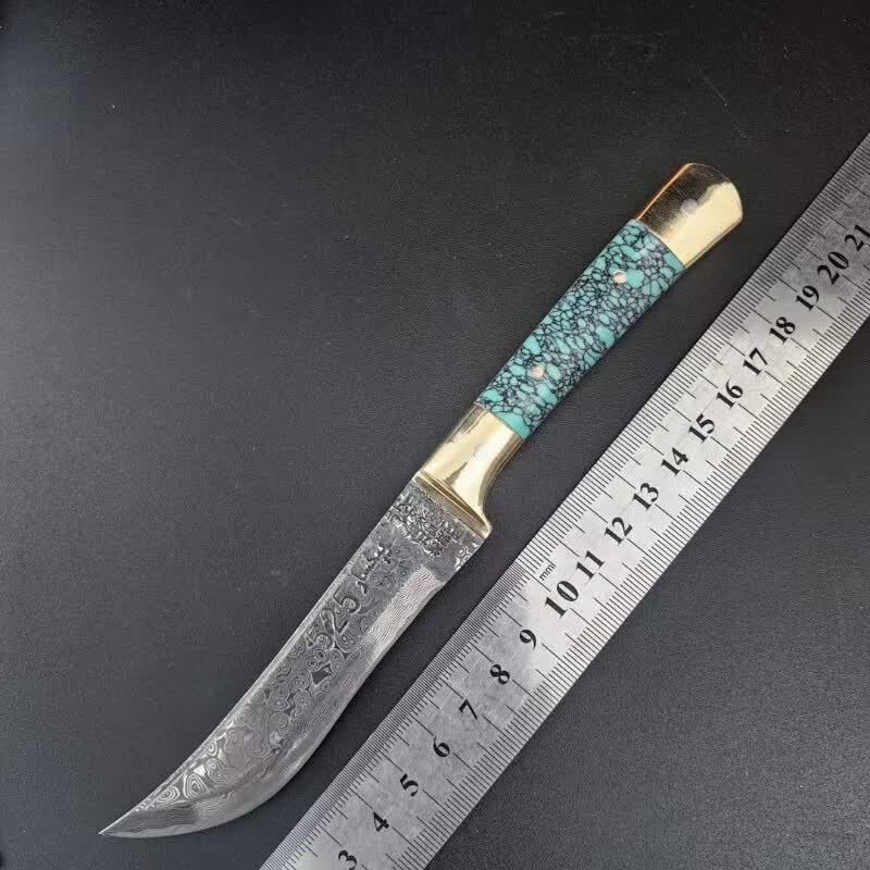 英吉沙小刀花纹钢 大马士革直刀实用吃肉刀水果刀新疆生产怎么看?